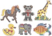 Onderplaat, eend, olifant, giraf, beer, paard en een vis, afm 10x11-13x16,5 cm, 6 stuk/ 1 doos