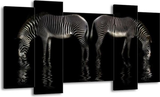 Canvas schilderij Zebra | Zwart, Wit | | F001339