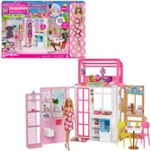 Barbie - huis en Barbiepop - Barbie huis met 2 verdiepingen