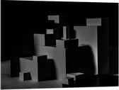Acrylglas - Opgestapelde Balken en Blokken in Donkere Omgeving - 100x75 cm Foto op Acrylglas (Met Ophangsysteem)