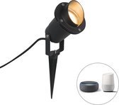 QAZQA done - Lampe à piqûre Smart à LED moderne | Lampe d'extérieur Spike spot avec WiFi - 1 lumière - L 13 cm - Zwart - Éclairage extérieur