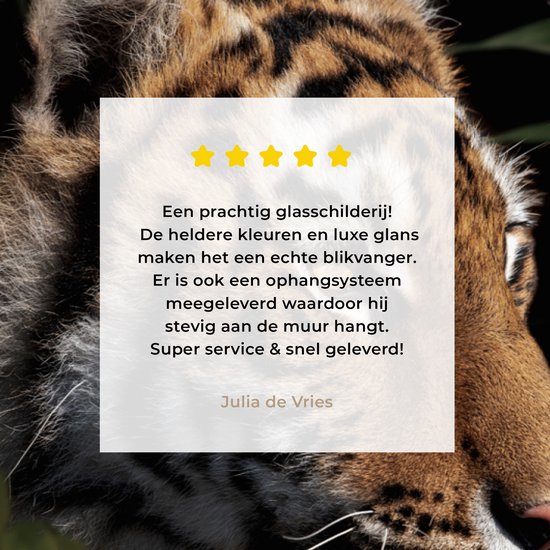 Peintures sur verre - Tigre - Papillons - Fleurs - 120x80 cm - Peintures Plexiglas