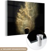 Peinture sur verre - Poudre Goudor sur fond noir - 120x80 cm - Peintures sur Verre Peintures - Photo sur Glas