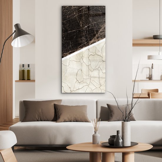 Peinture sur verre - Marbre - Structure - Abstrait - 60x120 cm - Peintures Plexiglas