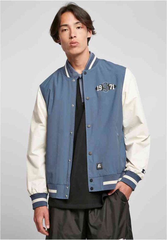 Starter Black Label - Nylon College jacket - L - Blauw/Wit