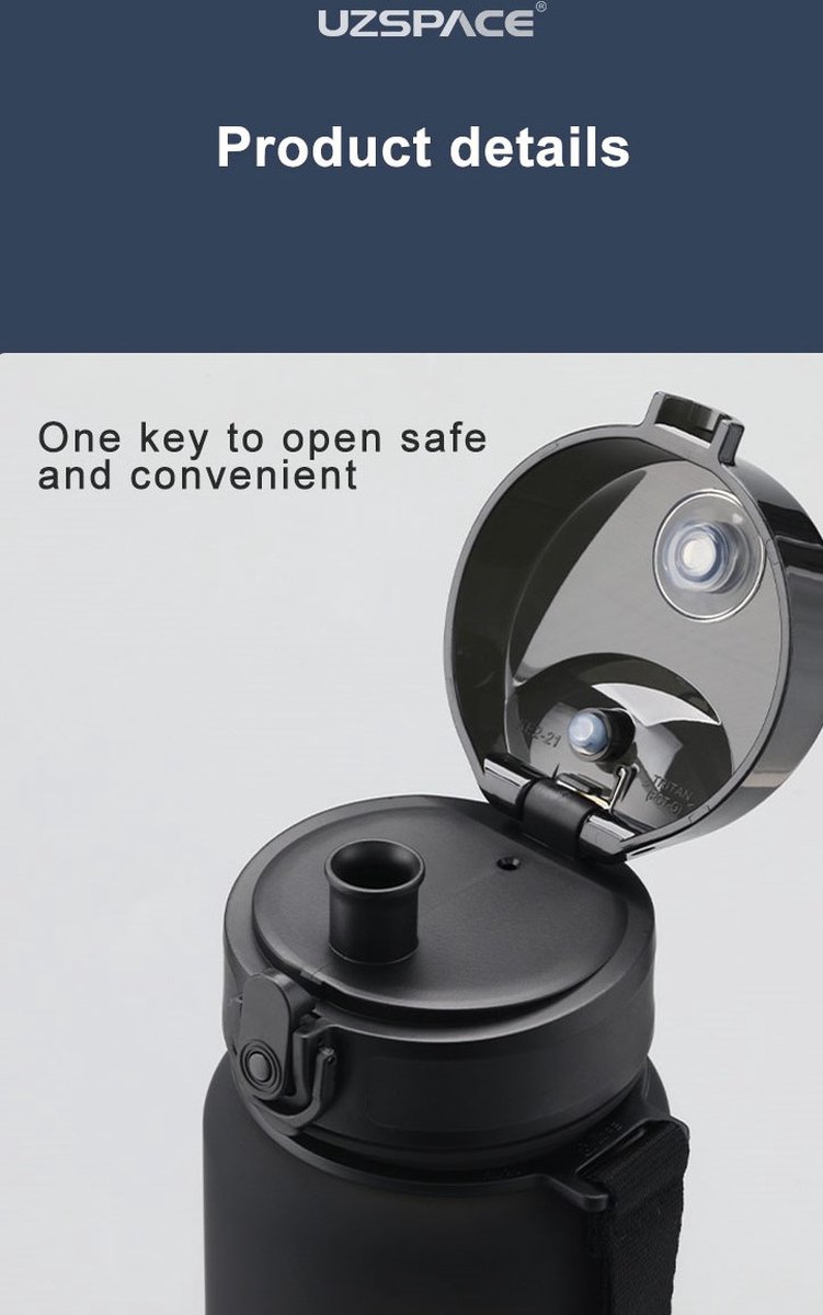 UZSPACE Waterfles - Drinkfles 500 ml - Oranje/Paars thumbnail 4
