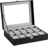 Luxe horlogebox - Horlogedoos Opbergbox - Sieradendoos - Heren - 10 stuks - 25x20x8cm
