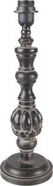 HAES DECO - Lampenvoet - Formaat Ø 13x41 cm, kleur Zwart, gemaakt van Hout|Polyresin voor Fitting E27/max 1x60W - Lampvoet, Tafellamp