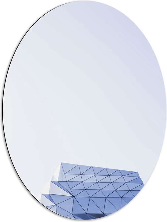 Dibond Ovaal - Abstract Figuur van Geometrische Patronen in Witte Omgeving - 60x80 cm Foto op Ovaal (Met Ophangsysteem)