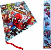 Kite Marvel Super Hero Adventures - Multicolor - 57 x 54 cm - Strand - Zomer - Vliegeren - Spiderman - Black Panter - Iron Man - Thor - Hulk - Captain America - Black Widow - Spider Gwen - Cyborg