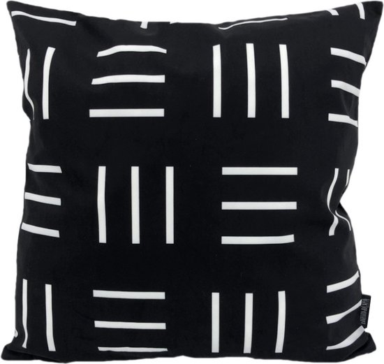 Sierkussen Senza Black/White #1 | 45 x 45 cm | Katoen/Polyester