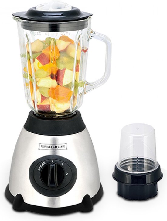 Royalty Line SME600 Blender - Smoothie Blender Met Grinder - 800W - 1.5 Liter - 3 Snelheden - RVS Met Glazen Kan - Blender To Go - Zilver van Royalty Line — afbeelding 5