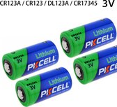 PKCELL CR123A Lithium 3V Batterij - CR123 - VL123A - EL123AP - Milieubewust verpakt - 4 Stuks