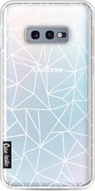 Casetastic Samsung Galaxy S10e Hoesje - Softcover Hoesje met Design - Abstraction Outline White Transparent Print