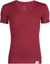 RJ Bodywear The Good Life - T-shirt diepe V-hals - port -  Maat M