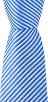 OLYMP smalle stropdas - blauw-wit gestreept -  Maat: One size