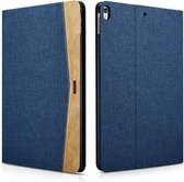 XOOMZ iPad Air 3 (2019) & iPad Pro 10.5 inch (2017) case en cover Fabric Leder - Blauw Bruin