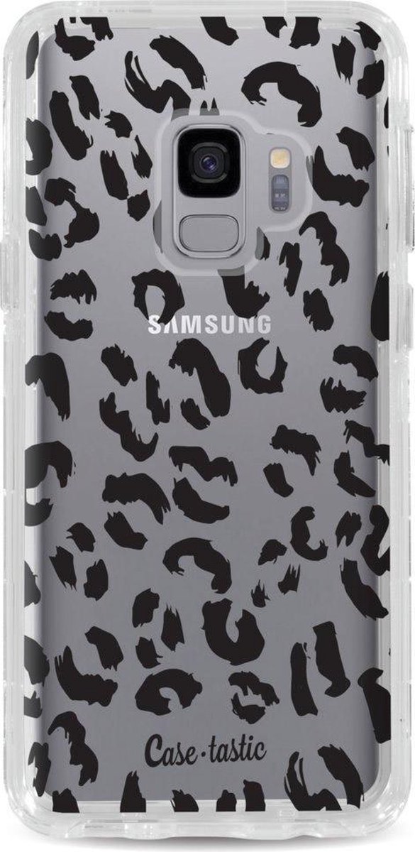 Samsung Galaxy S9 hoesje Leopard Print Black Casetastic Hard Cover case