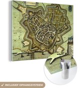 Plan de la ville historique de Zutphen Plexiglas - Plan d'étage 80x60 cm - Tirage photo sur Glas (décoration murale en plexiglas)