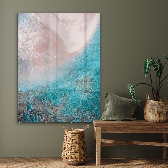 MuchoWow® Peinture sur verre 90x120 cm - Peinture sur verre acrylique - une plage en Australie - Photo sur verre - Peintures