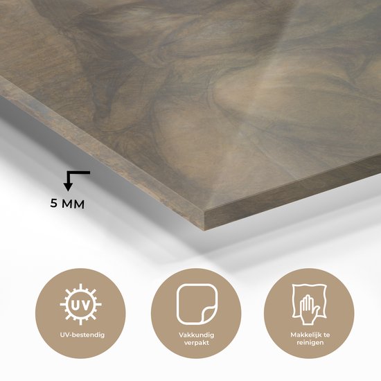 MuchoWow® Peinture sur verre 90x90 cm - Peinture sur verre - Marie avec l'enfant et Sainte Anne - Leonardo de Vinci - Photo sur verre acrylique - Peintures