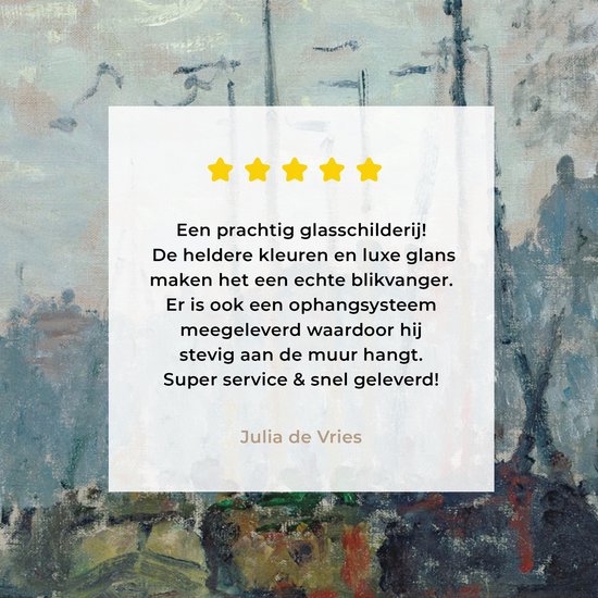 Peinture sur Verre - Zaandam de dijk - Claude Monet - 90x90 cm - Peintures sur Verre Acrylique - Photo sur Glas