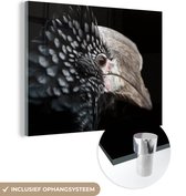 MuchoWow® Glasschilderij 120x90 cm - Schilderij acrylglas - Vogel - Snavel - Veren - Foto op glas - Schilderijen