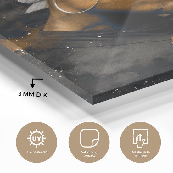 Peinture sur verre - Femme - Abstrait - Foulard - 40x60 cm - Peintures Plexiglas