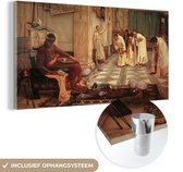 Peinture sur Verre - Les Favoris de l'Empereur Honorius - Peinture de John William Waterhouse - 160x80 cm - Peintures sur Verre Peintures - Photo sur Glas