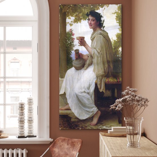 Peinture sur Verre - Bacchante - Peinture de William-Adolphe Bouguereau - 80x160 cm - Peintures sur Verre Peintures - Photo sur Glas