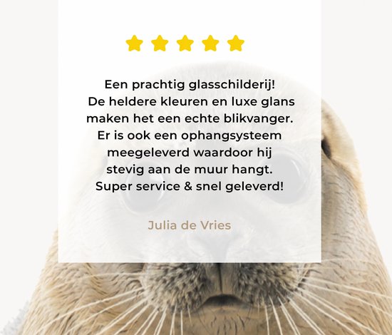 MuchoWow® Peinture sur verre 60x90 cm - Peinture sur verre acrylique - Sceau - Animaux - Enfant - Garçons - Filles - Enfants - Photo sur verre - Peintures