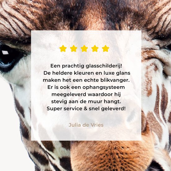 MuchoWow® Peinture sur verre 20x40 cm - Peinture sur verre acrylique - Garçons - Girafe - Animaux - Tête - Portrait - Enfant - Filles - Photo sur verre - Peintures