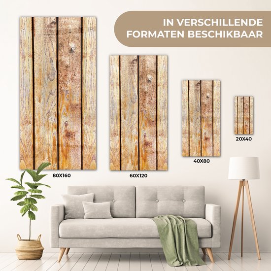 MuchoWow® Peinture sur Verre - Rural - Vintage - Bois - Étagère - 20x40 cm - Peintures sur Verre Acrylique - Photo sur Glas