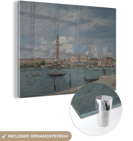 Foto: Muchowow glasschilderij 80x60 cm schilderij acrylglas venise la piazzetta vue du grand canal schilderij van eug ne boudin foto op glas schilderijen