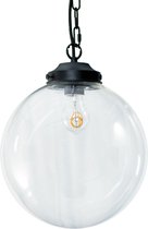 Metz Transparant Glazen Design Hanglamp - ⌀30x32cm - Zwart