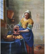 Diamond Painting Melkmeisje van Vermeer 80x100cm. (Volledige bedekking - Ronde steentjes) diamondpainting inclusief tools