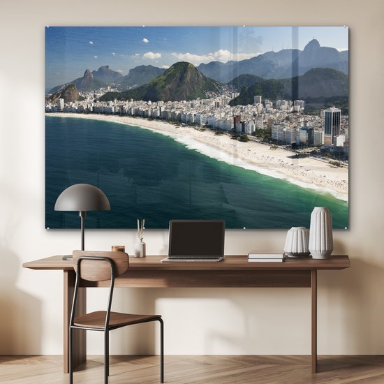 MuchoWow® Peinture sur Verre - Brésil - Plage - Rio de Janeiro - 180x120 cm - Peintures sur Verre Peintures - Photo sur Glas