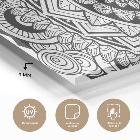 Peinture sur Verre - Mandala gracieux - 40x20 cm - Peintures sur Verre Peintures - Photo sur Glas