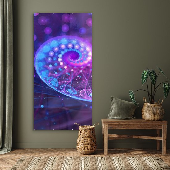 MuchoWow® Peinture sur verre 80x160 cm - Peinture sur verre acrylique - Abstrait - Coquillages - Glitter - Photo sur verre - Peintures
