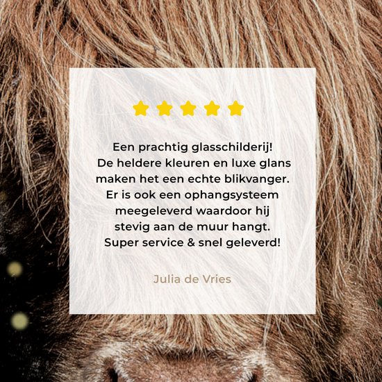 MuchoWow® Peinture sur Verre - Highlander écossais - Fleurs - Or - 80x120 cm - Peintures sur Verre Acrylique - Photo sur Glas