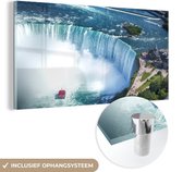 MuchoWow® Glasschilderij 120x60 cm - Schilderij acrylglas - De Niagarawatervallen in Canada - Foto op glas - Schilderijen