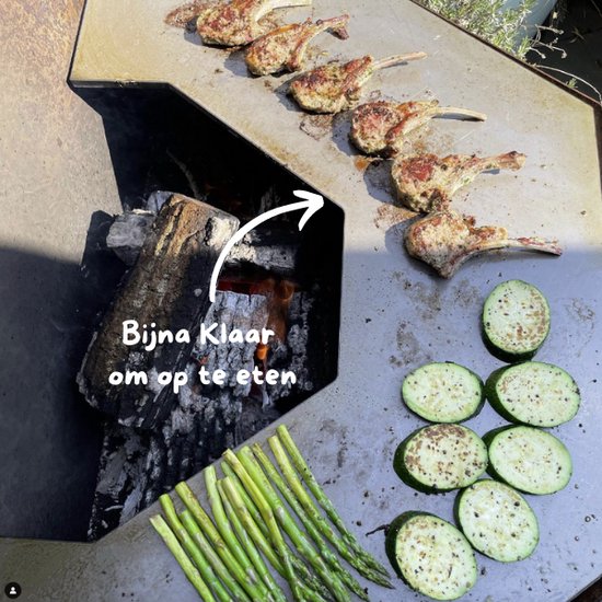 B0BS BBQ - Cortenstaal - Cortenstaal Barbecue - Praktische aslade - Platte achterkant - Ingebouwde lekrand van SenS-Line — afbeelding 4