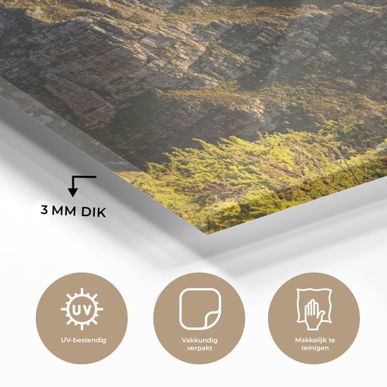 Montagnes avec le littoral des douze apôtres au Cap Plexiglas 60x40 cm - Tirage photo sur Glas (décoration murale en plexiglas)