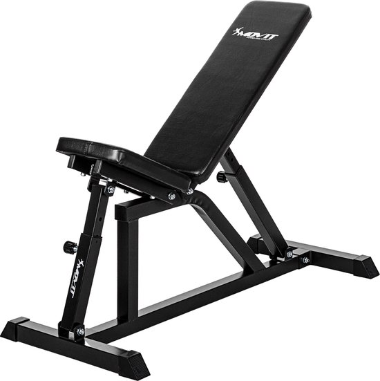QualyLiving Fitness Halterbank - Fitnessbank - Bench Press Bank Trainingsbank Verstelbaar Inklapbaar Zwart Rood