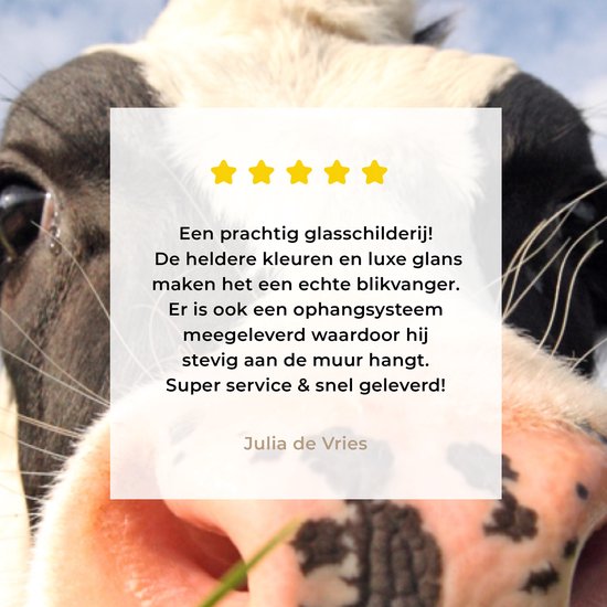 MuchoWow® Peinture sur verre 80x160 cm - Peinture sur verre acrylique - Vache - Ferme - Herbe - Animaux - Photo sur verre - Peintures