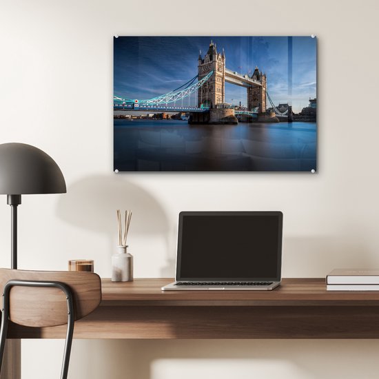 Tower bridge Thames Glas 60x40 cm - Tirage photo sur Glas (décoration murale en plexiglas)