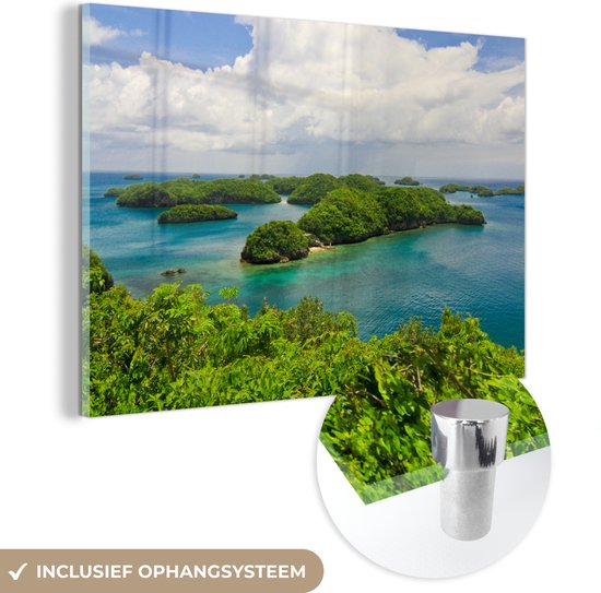 MuchoWow® Glasschilderij 30x20 cm - Schilderij acrylglas - Nationaal park in de Filipijnen - Foto op glas - Schilderijen
