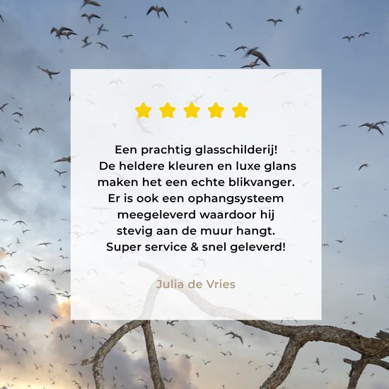 Peinture sur Verre - Vogel sur Branche - 120x80 cm - Peintures sur Verre Peintures - Photo sur Glas