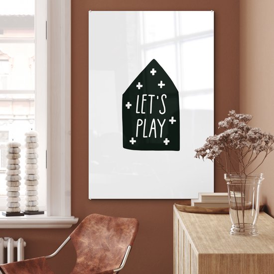 MuchoWow® Peinture sur verre 80x120 cm - Peinture sur verre acrylique - Enfants - Citation - Jouer - Garçons - Filles - Bébé - Photo sur verre - Peintures