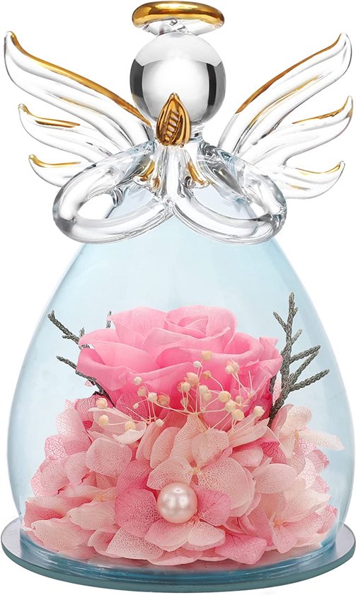 Cadeau pour la fête des mères, anniversaire, Forever Rose in Glass Angel  Figure in... | bol.com